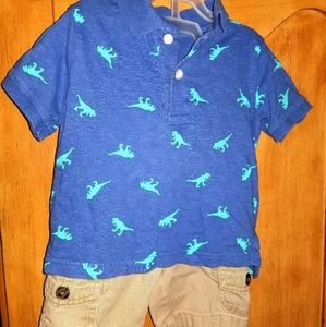 Boys 2 piece shirt shorts set size 12-18 months